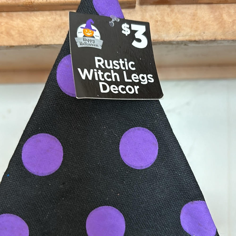 NWT Happy Halloween Witch Bundle Lights Tote Bag Socks Rustic Witch Legs Decor